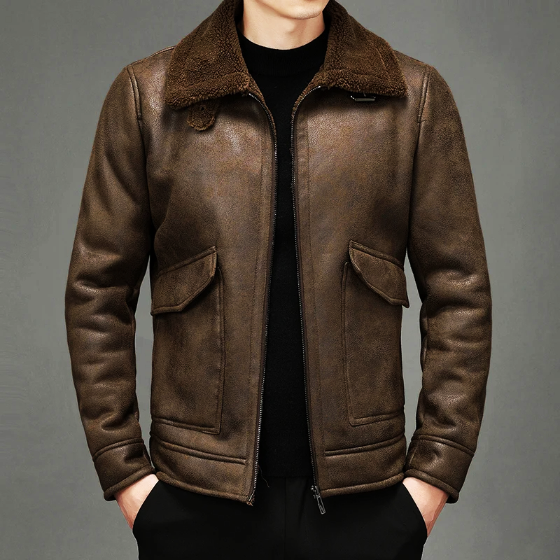 Vintage Herren Lederjacke – Hochwertiges Echtleder – Zeitloses Design in Schwarz