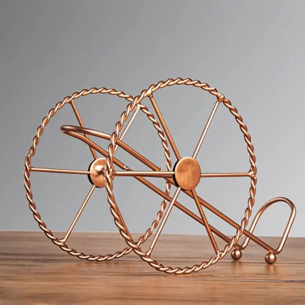 Vintagiro – Retro Weinregal aus Metall mit Eisenrädern (Bronze)