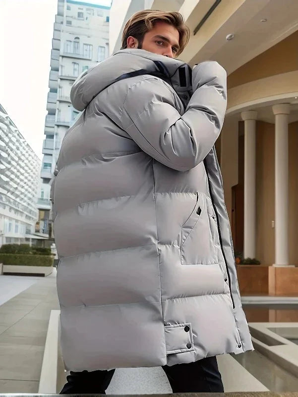 Wattierter Herrenparka für Winter – Stilvoll & Warm mit Kapuze