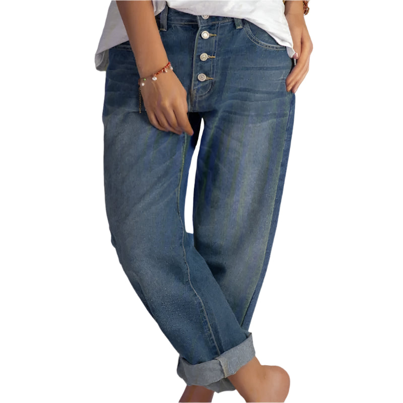 Weite Damenjeans – Vintage-Inspiriert & Komfortabel – Hohe Taille 0