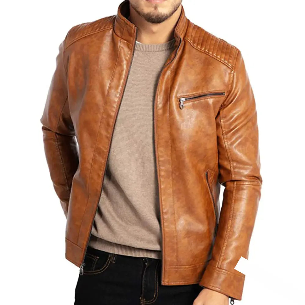 Winddichte Lederjacke für Herren – Stilvoll & Komfortabel 0