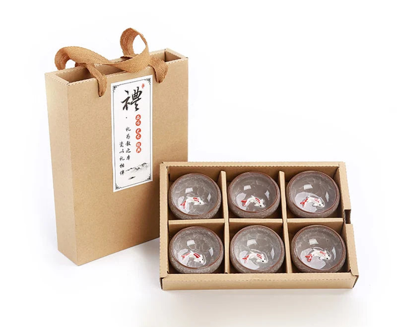 Xiyun – Chinesisches Teeservice aus Porzellan mit 6 Teetassen